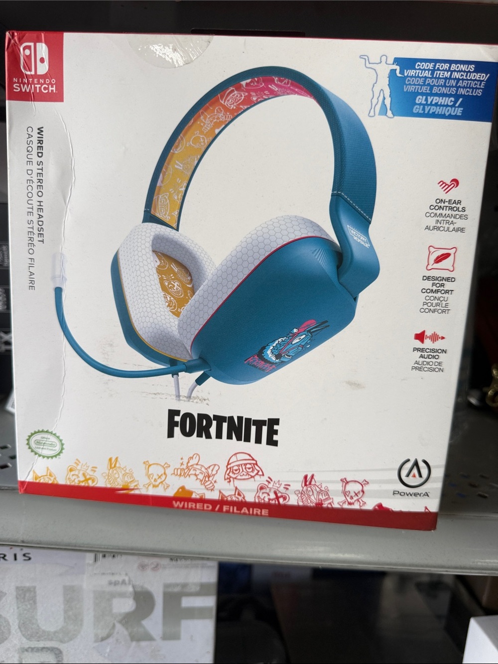 Fortnite Wired Stereo Headset for Nintendo Switch - Teal & White by PowerA